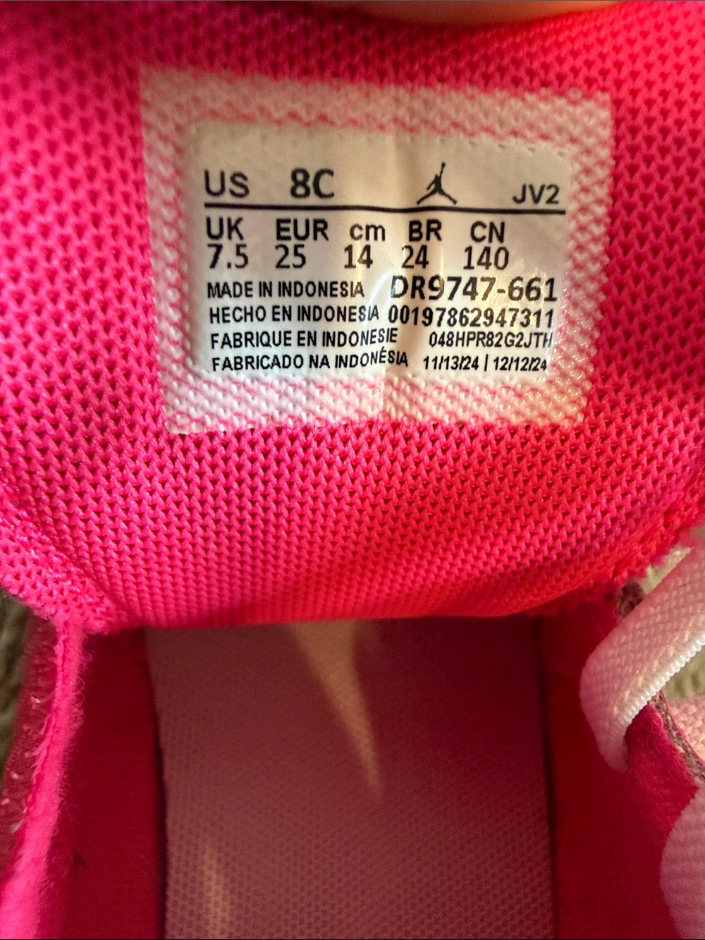 Jordan Nike Girls Easy On Snap Closure Sneakers Sz 8 - Picture 7 of 7